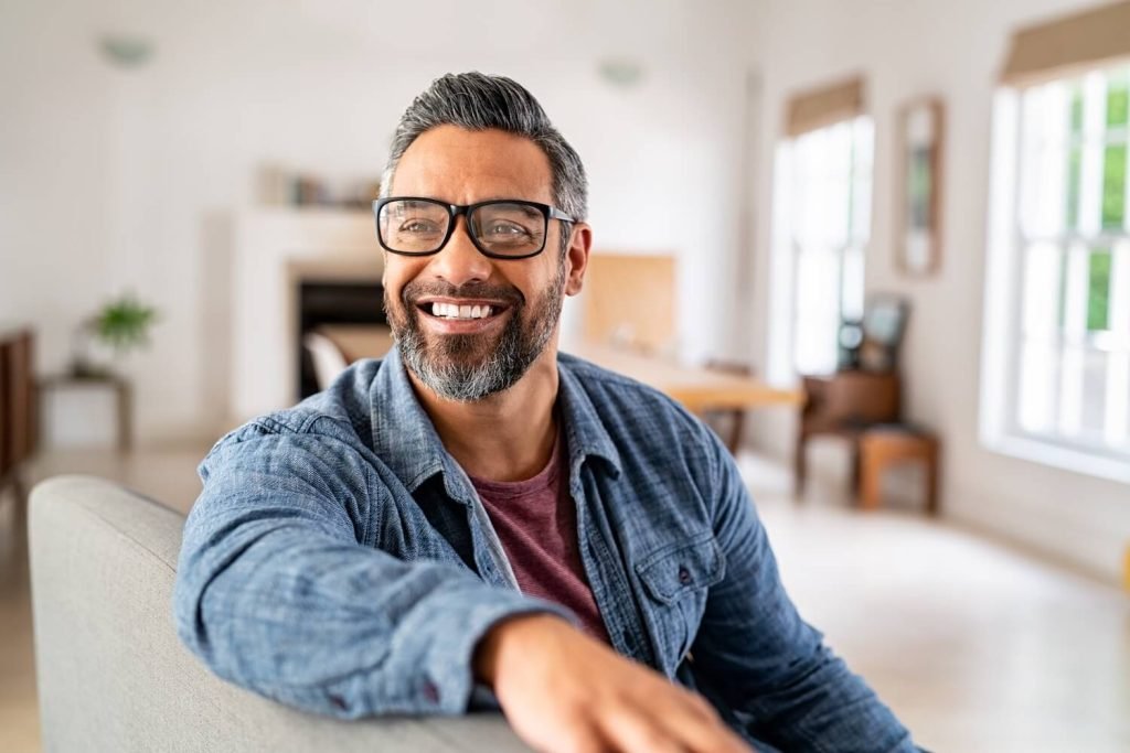 a happy adult man